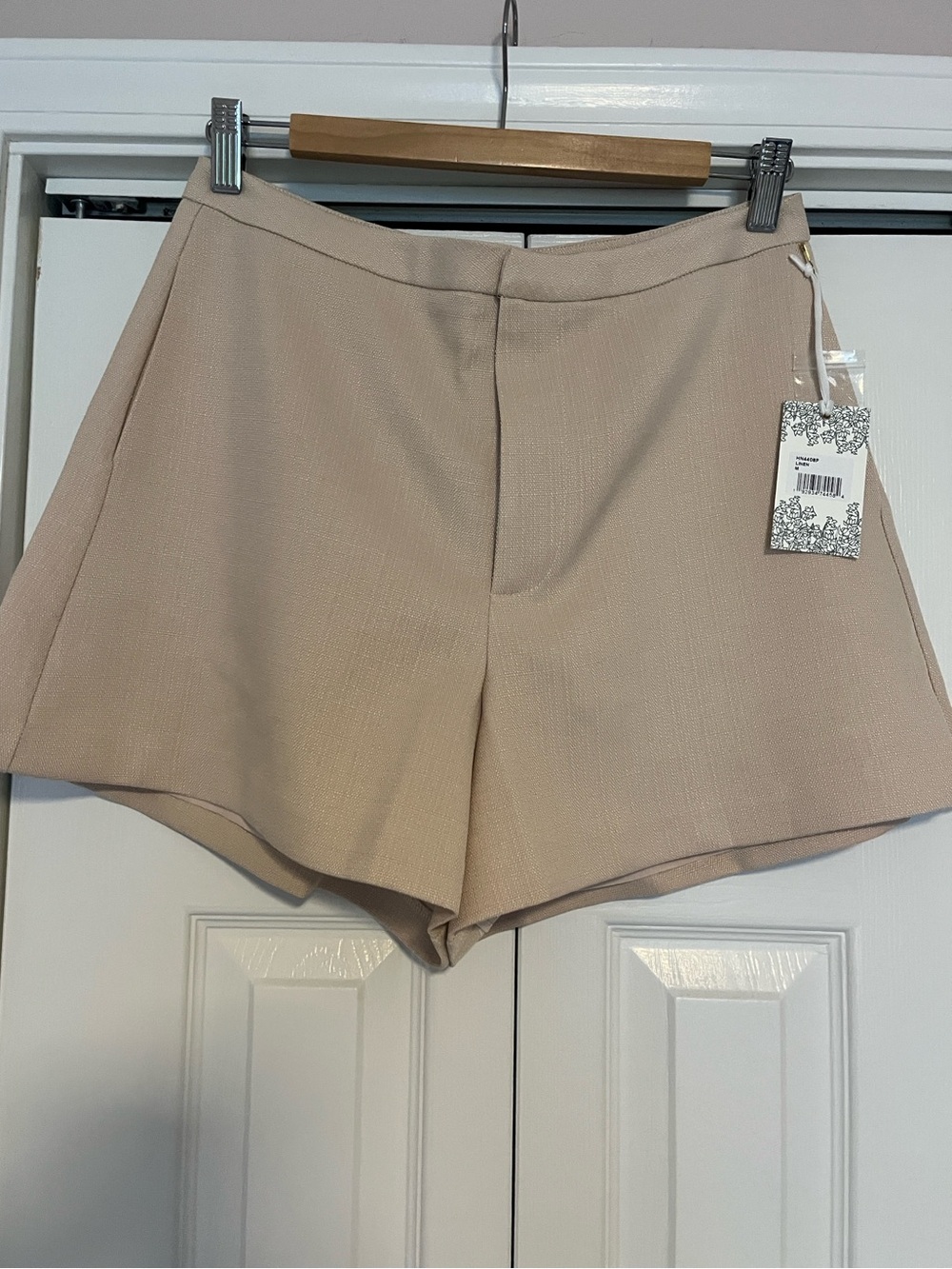 Hyacinth House High-Waist Cream Women's Dress Shorts - lined with pockets